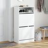 vidaXL Shoe Cabinet White Engineered Wood Compact Modern Shoe Storage