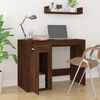 vidaXL Desk Brown Oak Engineered Wood Medium Computer Desk Rectangular