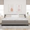 vidaXL Box Spring Bed with Mattress Taupe 78.74 x 78.74 in Fabric