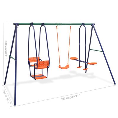 vidaXL Swing Set with 5 Seats Orange