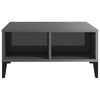 vidaXL Coffee Table High gloss grey Engineered Wood, Metal Medium
