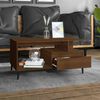 vidaXL Coffee Table Brown Oak Engineered wood, Metal 35.4x19.3x17.7 in
