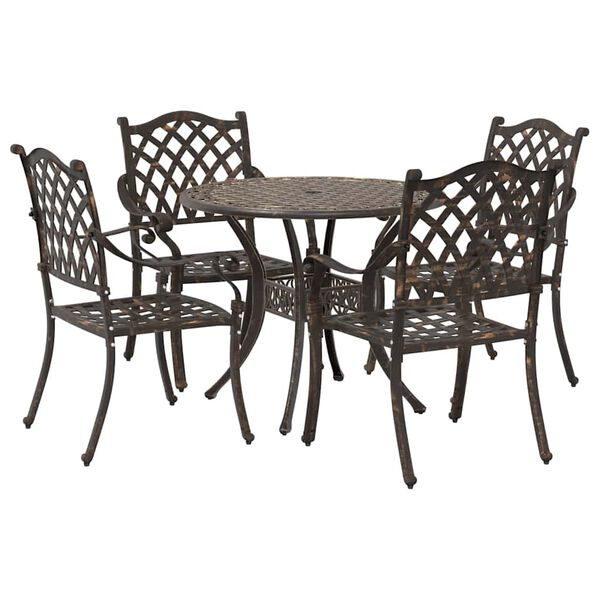 vidaXL Garden Dining Set 5 pcs Bronze 35.4" x 35.4" x 29.5