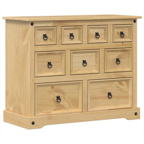 vidaXL Chest Of Drawers Pine wood with honey wax finish Solid pine wood