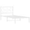 vidaXL Bed Frame White Powder-coated steel Twin Bed Frame Rectangular
