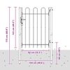 vidaXL Fence Gate Single Door with Arched Top Steel 3.3'x3.9' Black