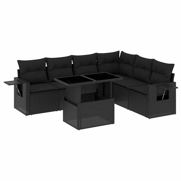 vidaXL Garden Sofa Set Black