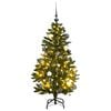 vidaXL Artificial Hinged Christmas Tree 150 LEDs & Ball Set 59.1"