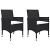 vidaXL Desk Black Solid acacia wood Medium Durable Garden Dining Set