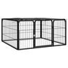 vidaXL Dog Playpen Black Powder-coated steel 39.4 x 39.4 x 19.7 in