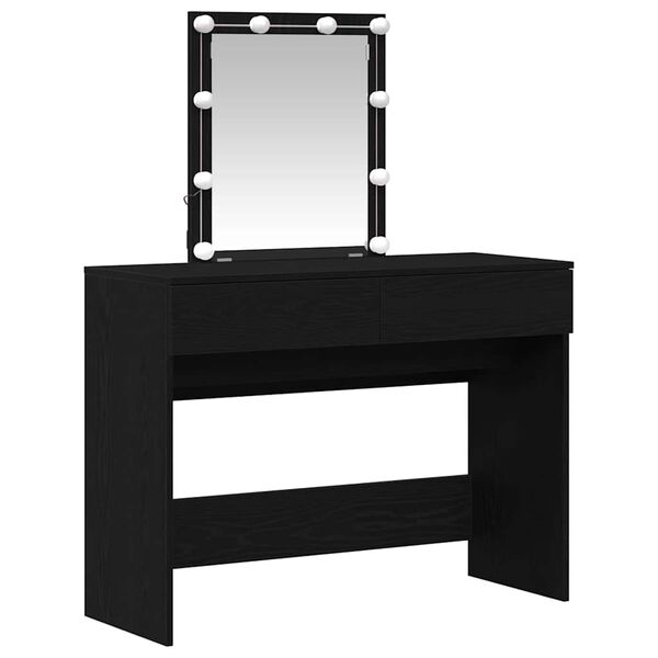 vidaXL Dressing Table with Drawer Black Oak 39.37 x 15.75 x 51.18 in