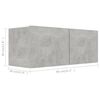 vidaXL TV Cabinet Set Set of 2 Concrete Gray Engineered Wood Standard