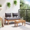 vidaXL Garden Bench 2 pcs Brown Solid Teak wood
