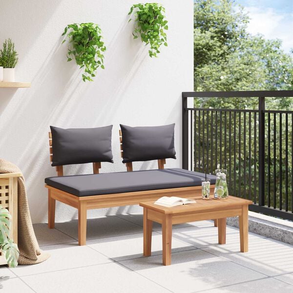 vidaXL Garden Bench 2 pcs Brown Solid Teak wood