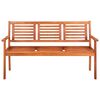 vidaXL Bench Natural Brown Solid Eucalyptus Wood Large Durable
