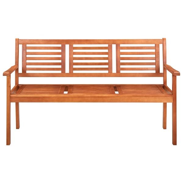 vidaXL Bench Natural Brown Solid Eucalyptus Wood Large Durable