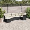vidaXL Garden Sofa Set Black PE rattan, powder-coated steel, fabric