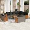 vidaXL Garden Sofa Set Gray PE rattan Large Modular Garden Sofa Set