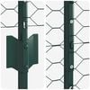 vidaXL Fence with Post Green 5.25 x 32.81 ft Steel and PVC