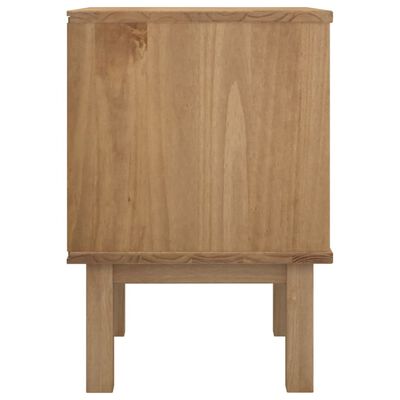 vidaXL Bedside Cabinet OTTA Brown&White 17.7"x15.4"x22.4" Solid Wood Pine