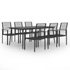 vidaXL Dining Set Black Powder-Coated Steel Large Durable Dining Set