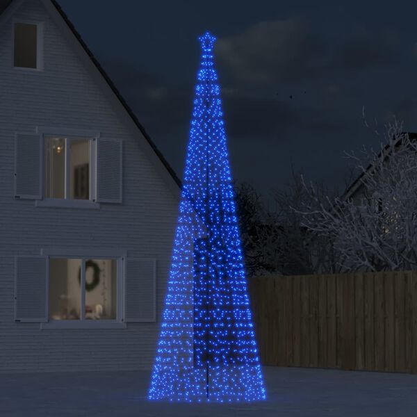 vidaXL Led Christmas Tree Blue, Dark Green Copper, Iron Extra Tall