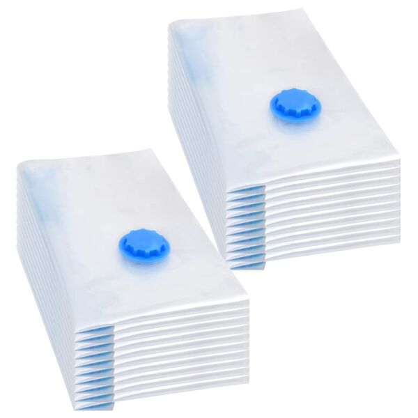 vidaXL Vacuum Travel Bag Set of 20 Transparent with blue touches Plastic