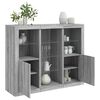 vidaXL Sideboard Set of 3 Gray sonoma Engineered wood, glass Large