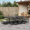 vidaXL Garden Dining Set Black, Cream White