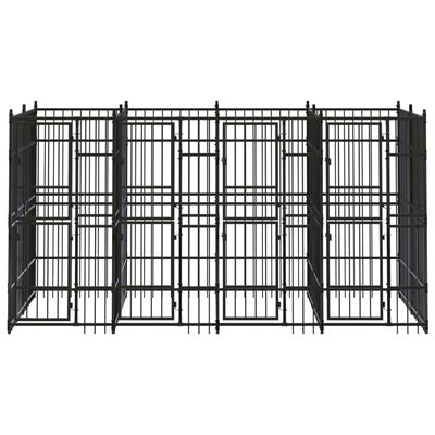 vidaXL Outdoor Dog Kennel Steel 79.3 ft²