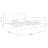 vidaXL Bed Frame White Powder-coated Metal Full Durable Bed Frame