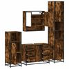 vidaXL Bathroom Furniture Set Smoked oak Engineered wood, metal Standard
