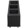 vidaXL Garden Raised Bed with 3 Pots 39.4"x11.8"x14.2" Poly Rattan Black