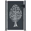 vidaXL Garden Gate Anthracite 39.4x49.2" Steel Tree Design