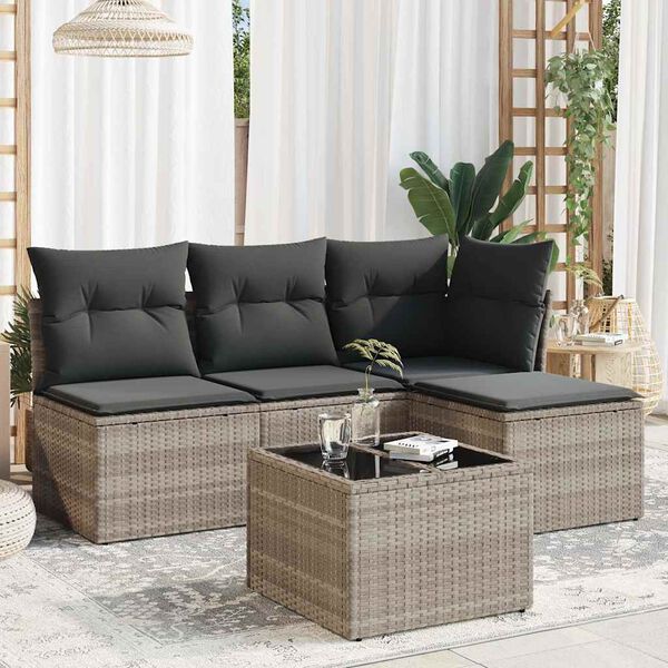 vidaXL Garden Sofa Set Light Grey, Dark Grey