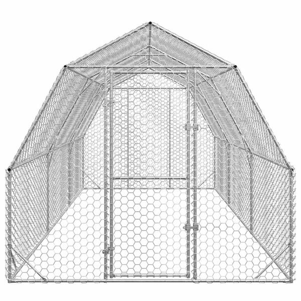 vidaXL Chicken Run Galvanized Steel Large Durable Chicken Run