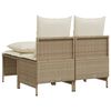 vidaXL Garden Sofa Set Beige PE Rattan, Powder-Coated Steel, 100% Polyester