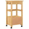 vidaXL Kitchen Trolley MONZA 18.9"x15.7"x34.8" Solid Wood Pine