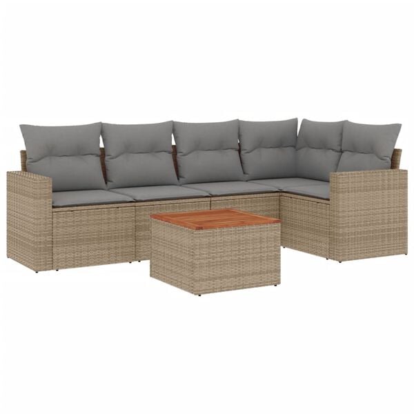 vidaXL Garden Sofa Set Mix Beige, Light Grey