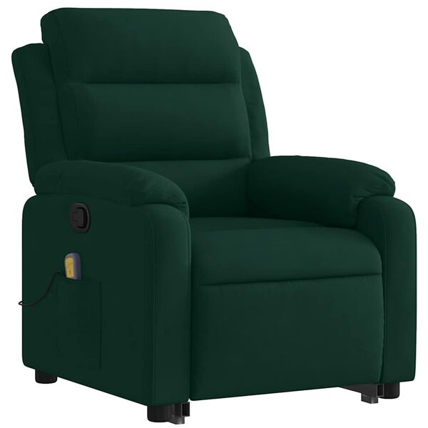 vidaXL Stand Up Massage Recliner Chair Dark Green