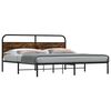 vidaXL Bed Frame Smoked Oak Steel, Engineered Wood Double Durable