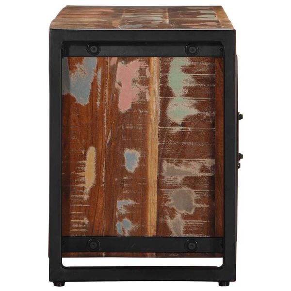vidaXL TV Cabinet Black and brown Solid reclaimed wood, iron One Size