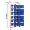 vidaXL Locker Cabinet Grey and Blue Steel Large Locks Locker Cabinet