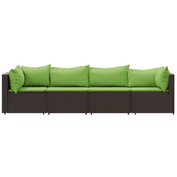 vidaXL Patio Lounge Set Brown and Green