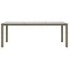 vidaXL Garden Table Grey Poly rattan, powder-coated steel, tempered glass