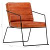 vidaXL Armchair Tan and black Genuine leather and powder-coated steel