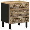 vidaXL Bedside Cabinet Set of 2 Black Solid rough mango wood, iron Small