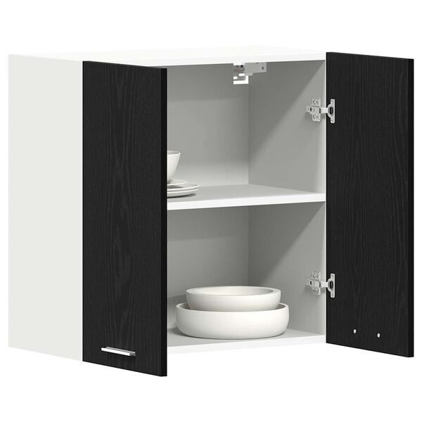 vidaXL Hanging Cabinet Riga Black oak 23.62 x 12.20 x 23.62 in