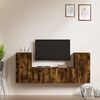 vidaXL TV Cabinet Set Set of 4 Smoked Oak Engineered Wood Standard