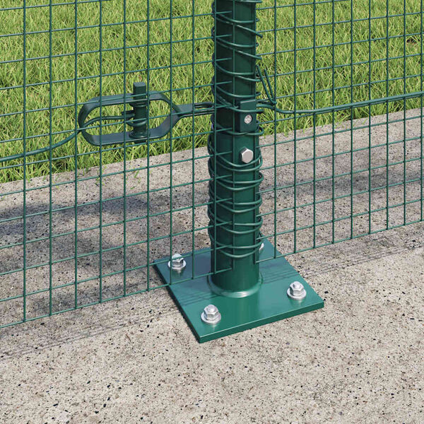 vidaXL Fence with Posts Green 39.4" x 984.3" Steel